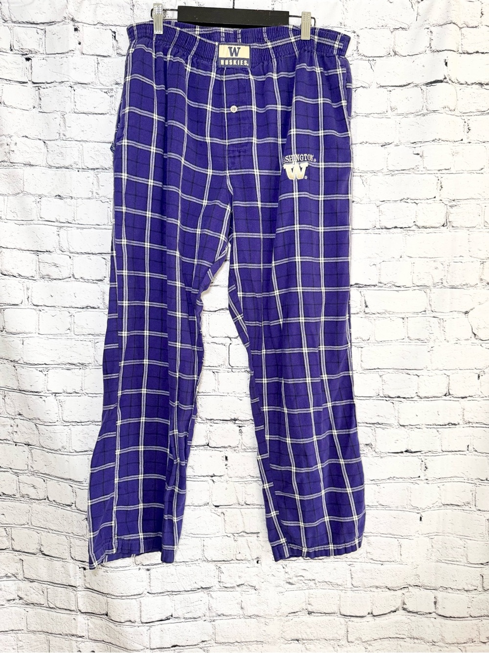UW Husky plaid pajama pants. Size M